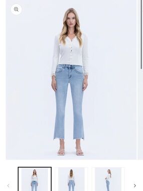 Vervet Striving - High Rise Raw Step Hem Crop Flare Jeans